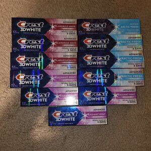 Crest 3D White Toothpaste 11 Tubes Total New Unopened